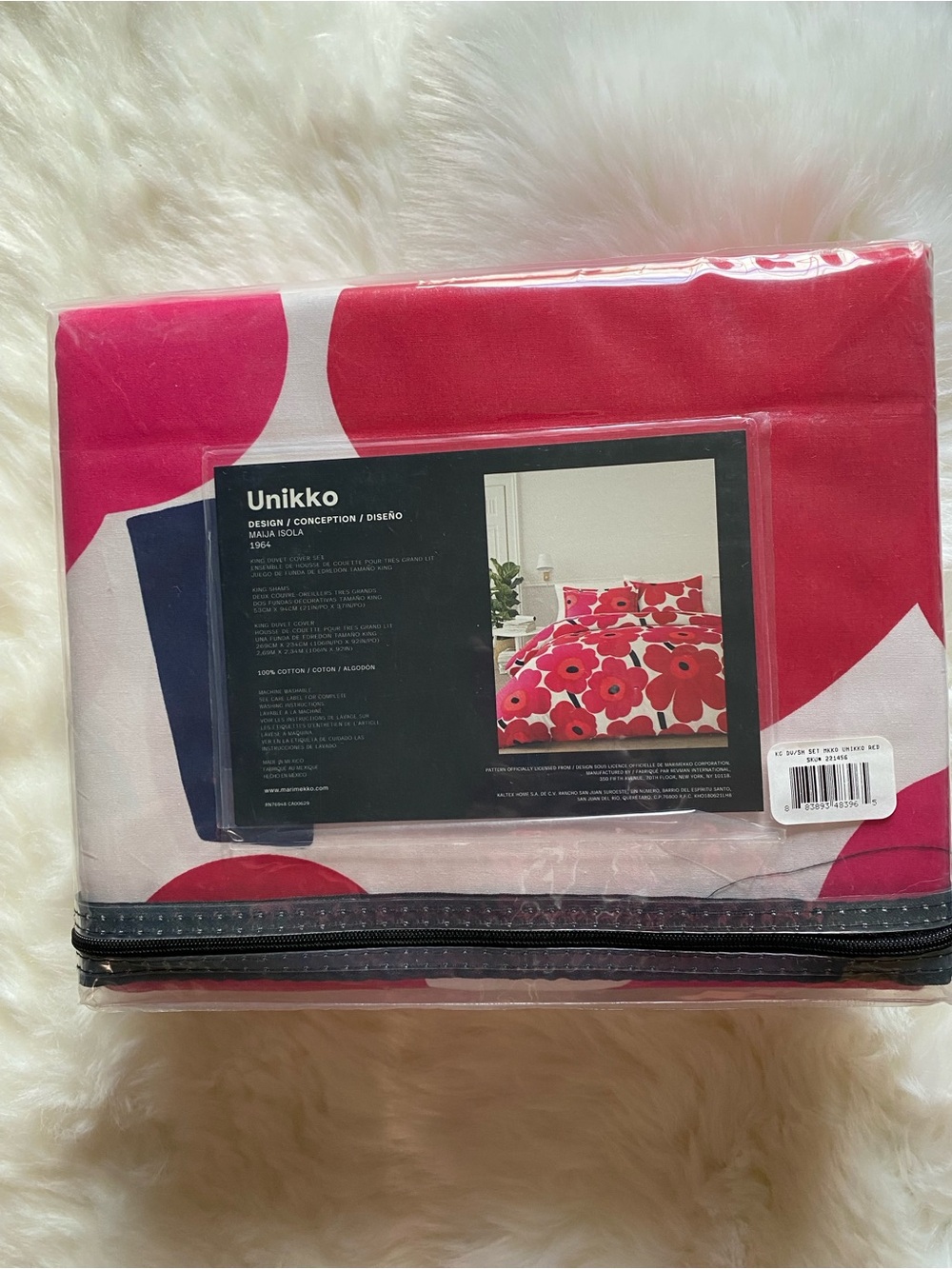 🌺NWT🌺 Marimekko Unikko Duvet cover set, Size King - Picture 9 of 11